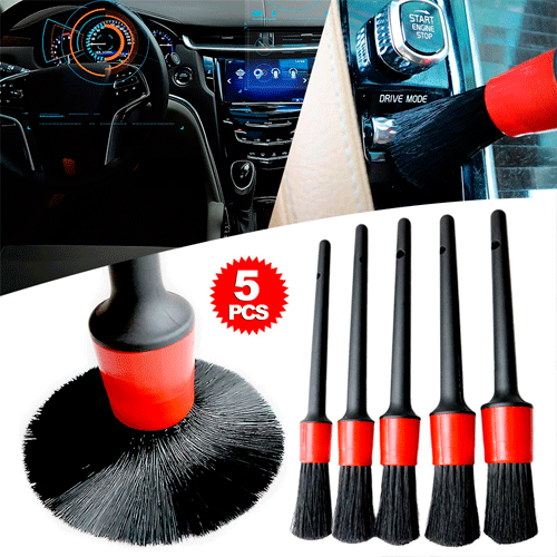 Kit de 5 Brochas de Limpieza Auto Detailing