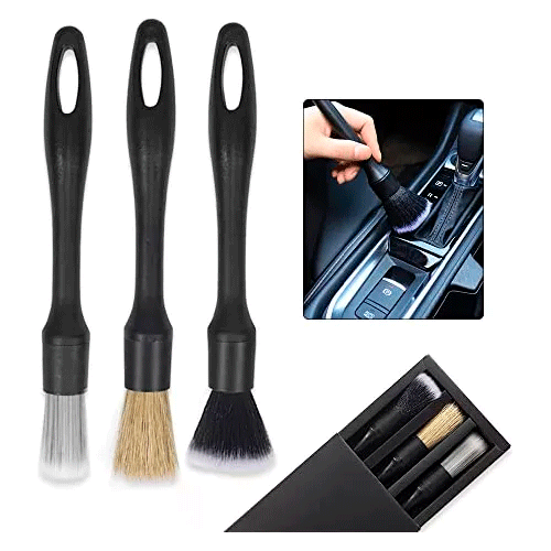 Kit de 3 Brochas de Limpieza Auto Detailing