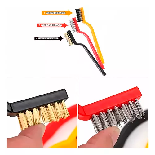 Kit de 3 cepillos de alambre genéricos